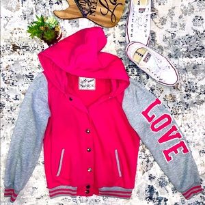 Pink Reflex Letterman Syle Jacket